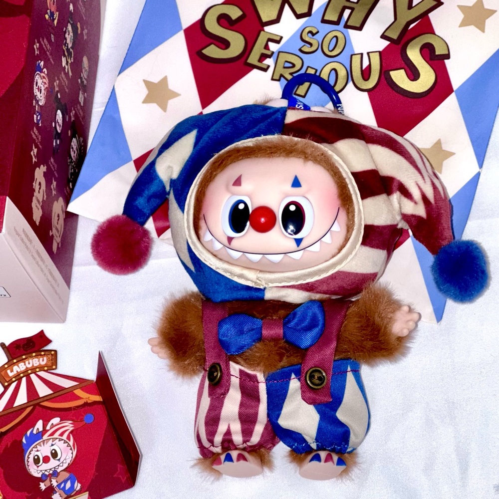 “Juggling Clown” Labubu “Why So Serious?” PopMart plush charm Halloween plushie